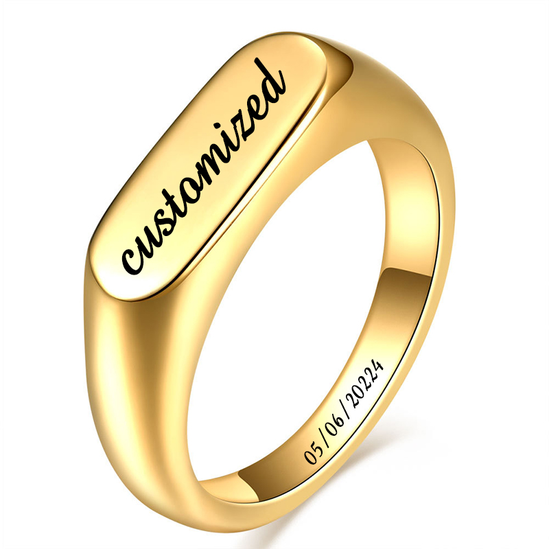 Couple Ring Set - Aanpasbare Roestvrijstalen Zegelringen Voor Mannen Vrouwen