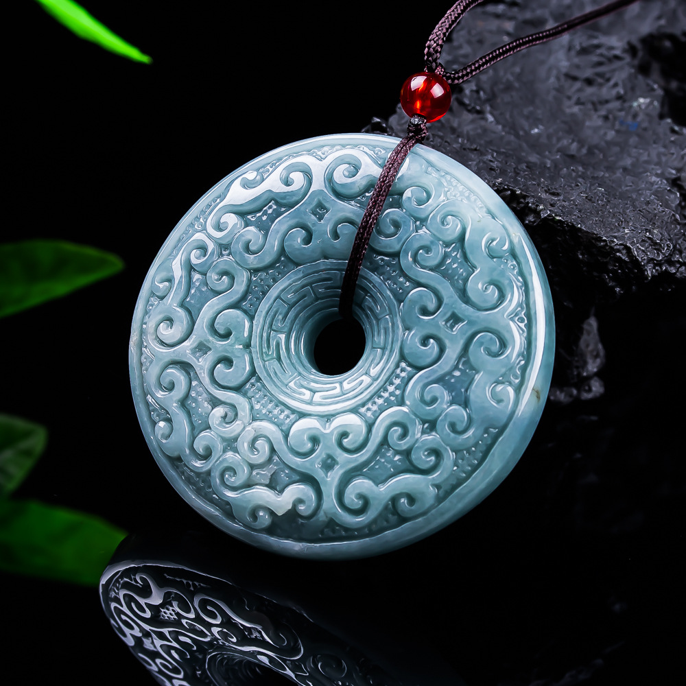 Jewelry & Watches Spółka Z Ograniczoną Odpowiedzialnością Sp Z Oo - Natuurlijke Birmese Jadeïet Bloem Hanger Ketting