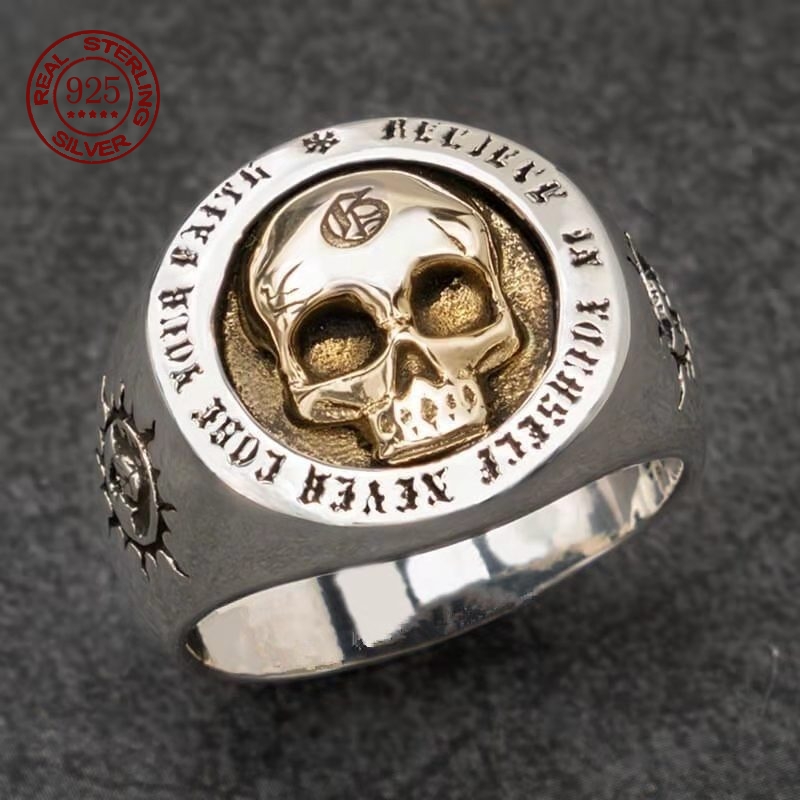 Gothic Skull Ring - S925 Sterling Zilver Mode Mannen en