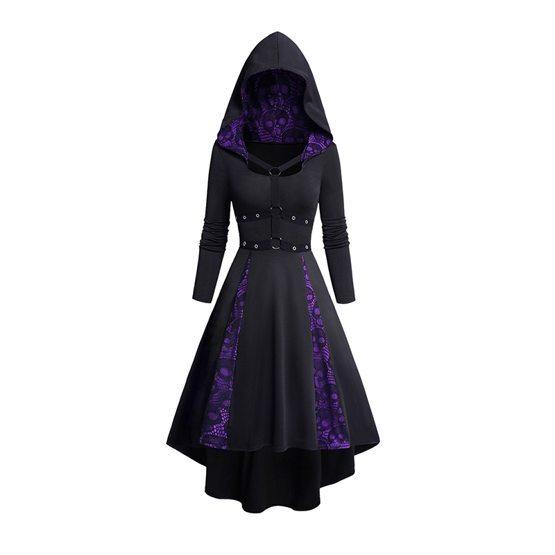 Gothic Skull Ring - Dames Hoodie Jurken Halloween Skull Kanten
