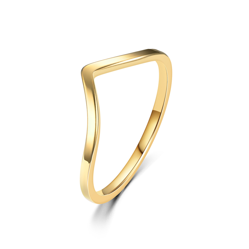 Minimalist Ring Stackable - Minimalistische onregelmatige Chevron V-ring dunne roestvrijstalen