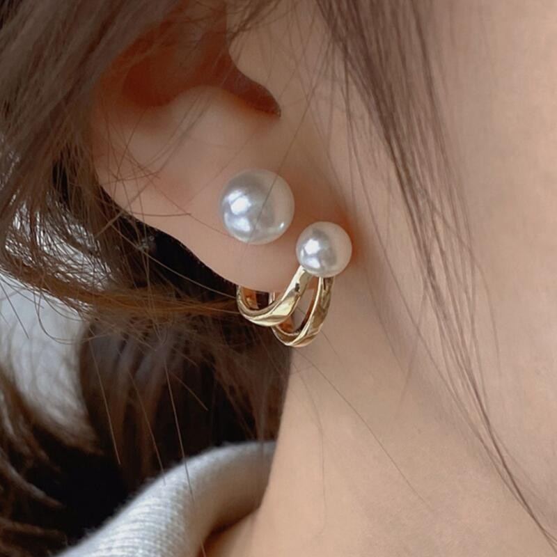 Pearl Stud Earrings - 925 zilveren naald Koreaanse mode parel