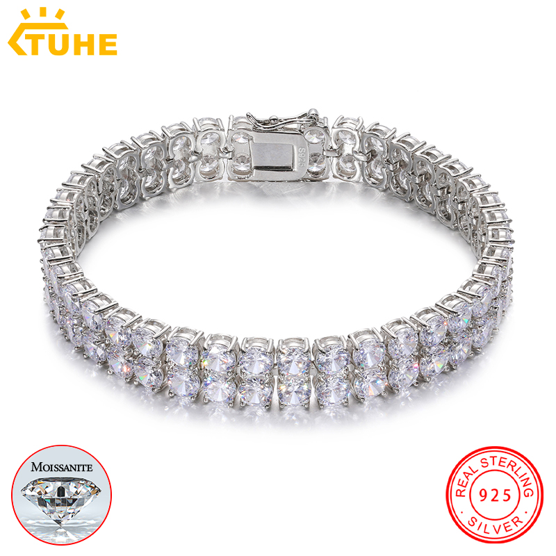 Tennis Bracelet Cubic - TUHE Unisex ijs-uitgevoerde Moissanite dubbele rij