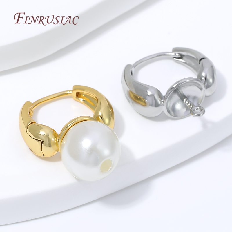 Pearl Stud Earrings - 18K verguld gouden waterdruppel huggie oorbel