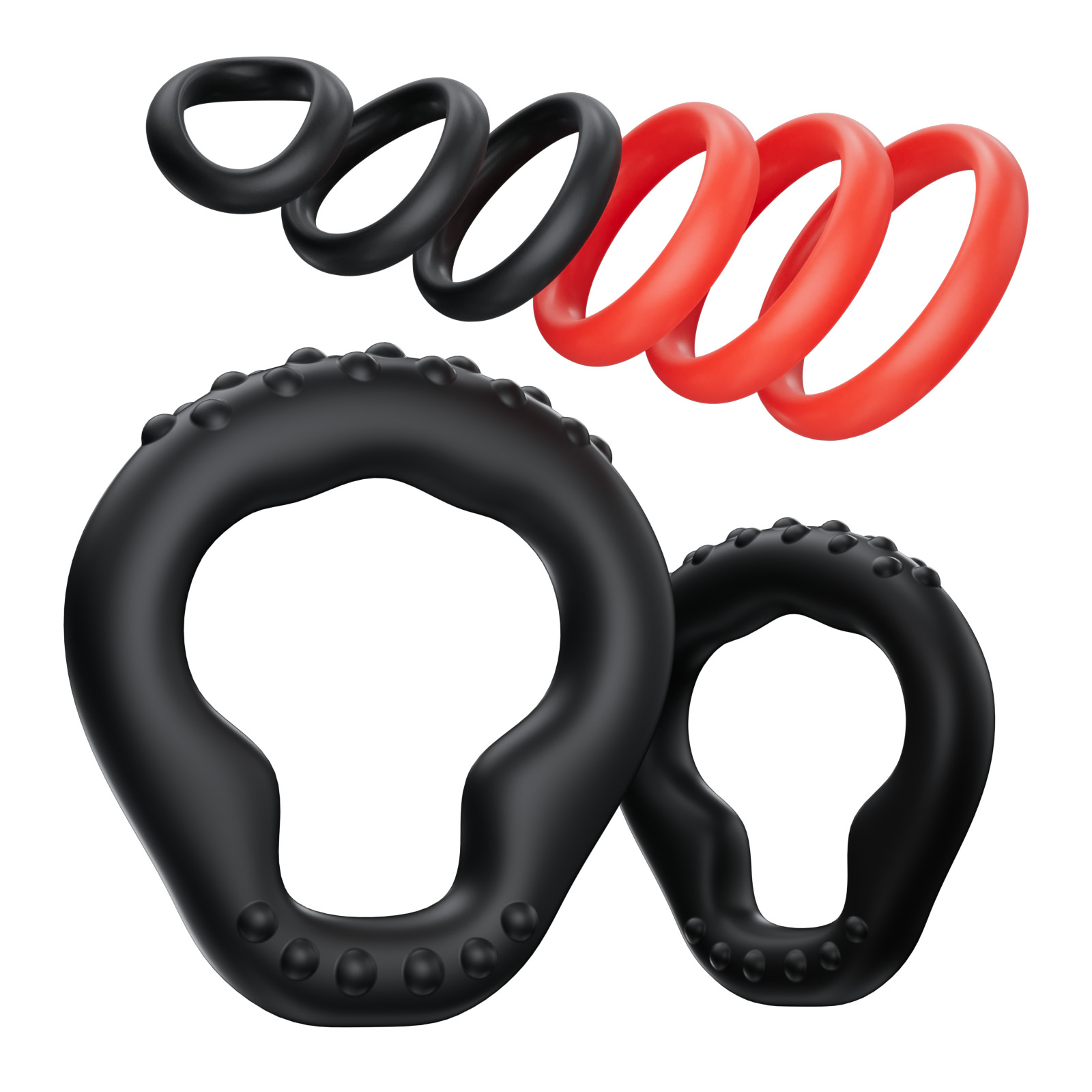 Couple Ring Set - KUSHOR 8-delige siliconen penisringset, cock rings