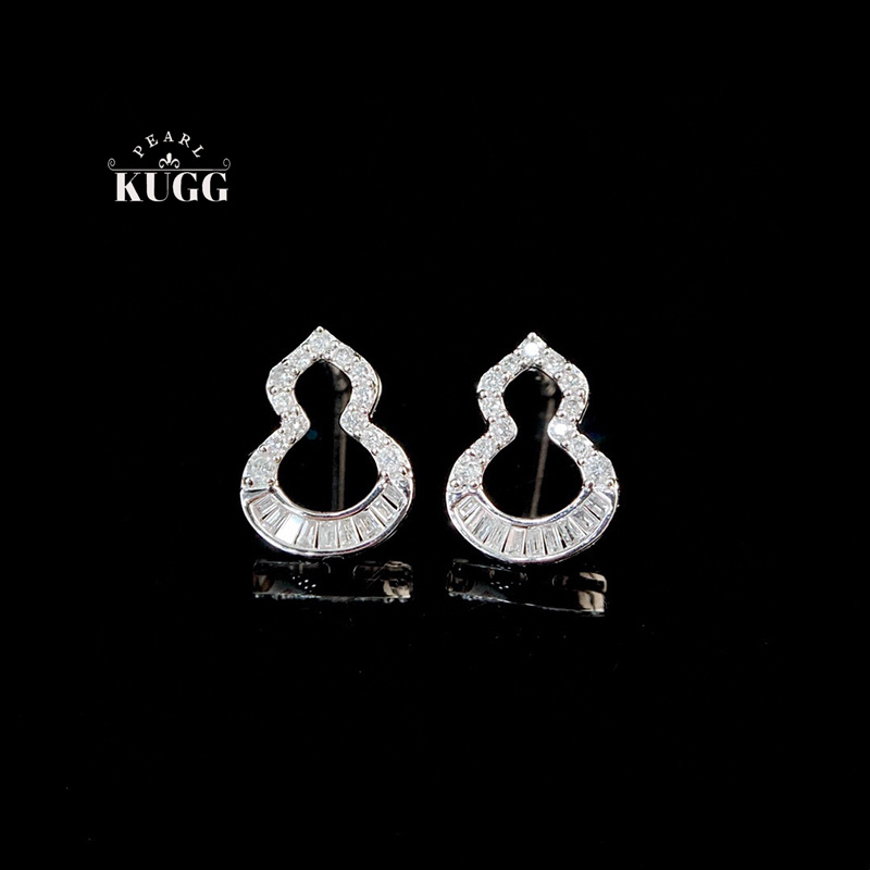 Diamond Stud Earrings - KUGG 100% 18K Wit Goud Oorbellen