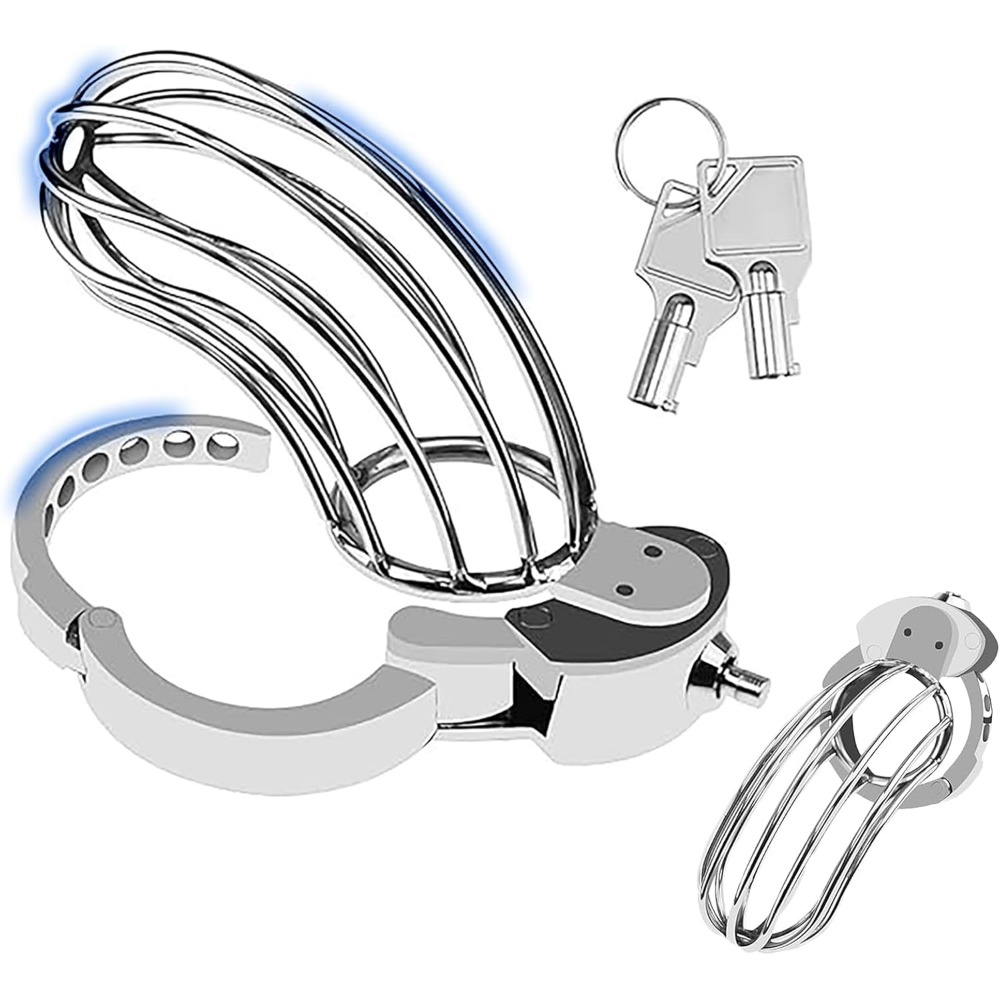 Couple Ring Set - Push Lock Verstelbare Kuisheidsgordel Cock Cage