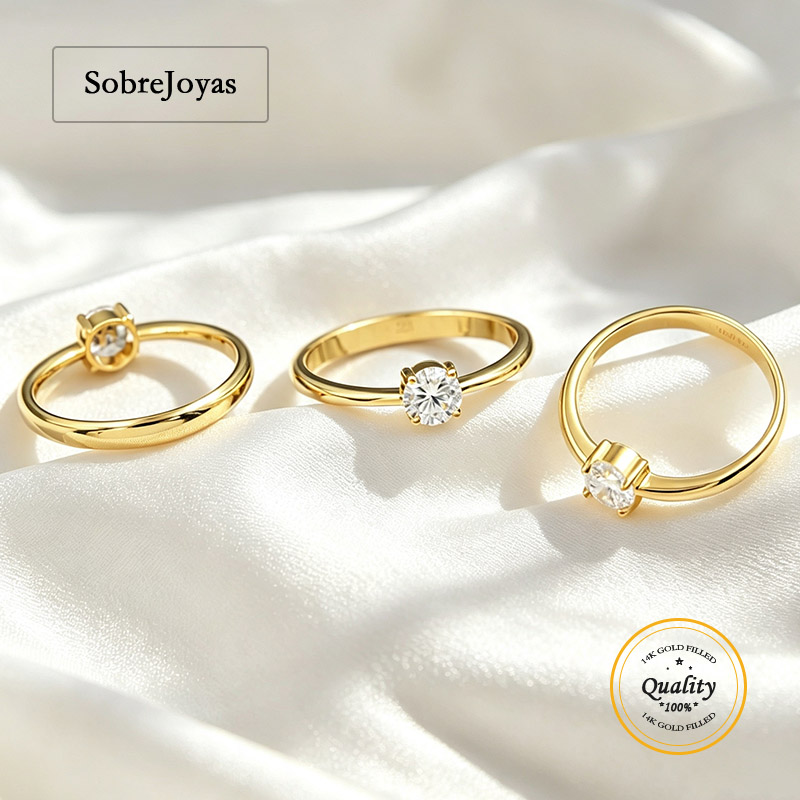 Minimalist Ring Stackable - 14K goudgevulde 5A CZ ring voor