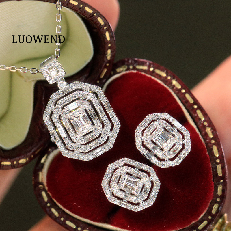 Diamond Stud Earrings - LUOWEND 100% 18K Wit Goud Oorbellen