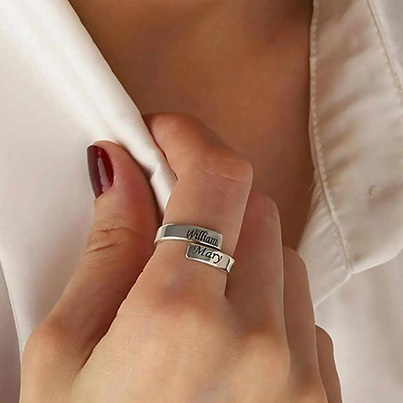 Couple Ring Set - Rvs Dating Ring Vrouwen Aangepaste Paar