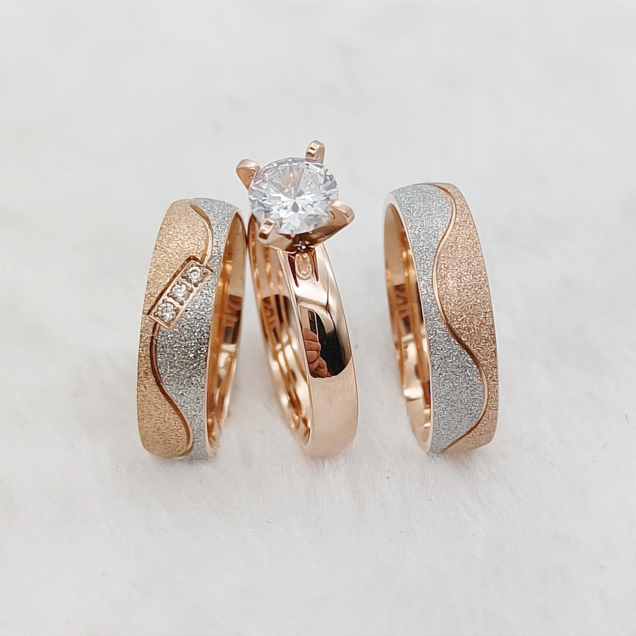 Couple Ring Set - Voorstel 3 stks Huwelijksbelofte Bruiloft Verlovingsringen