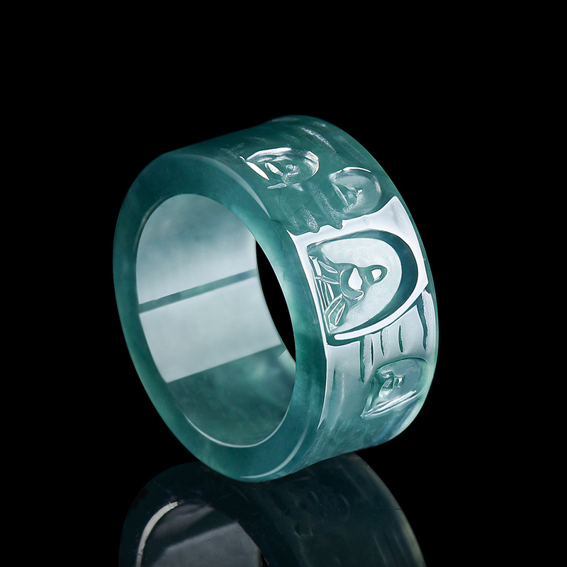 Jewelry & Watches Spółka Z Ograniczoną Odpowiedzialnością Sp Z Oo - Natuurlijke Birmese Jadeïet Boeddha Ring Luxe