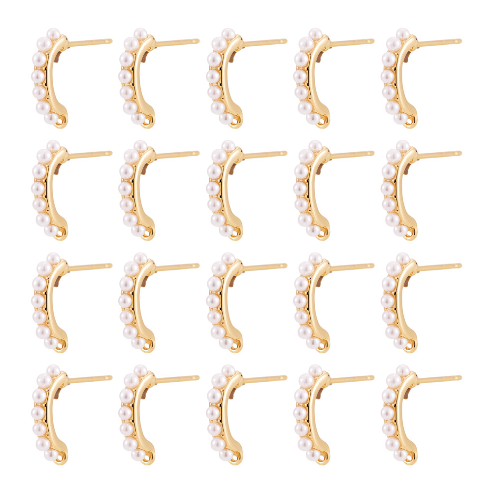 Pearl Stud Earrings - 30 stuks messing oorbelonderdelen met ABS
