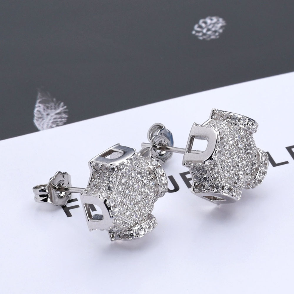 Diamond Stud Earrings - ESKEEM Fijne Sieraden 12mm Iced Out