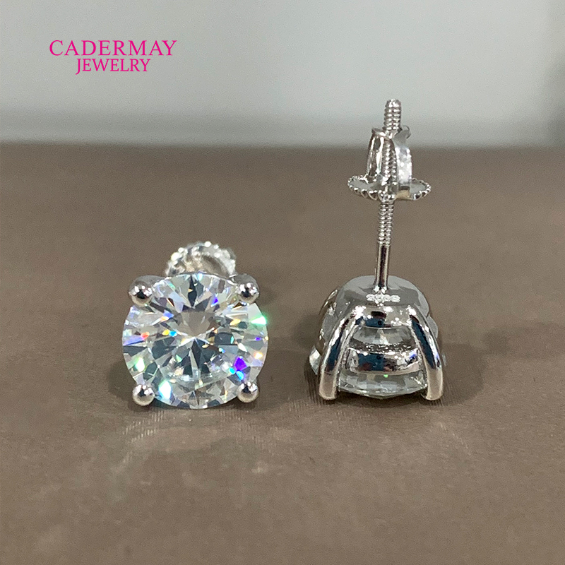 Diamond Stud Earrings - Hoge kwaliteit 4 tanden schroef terug