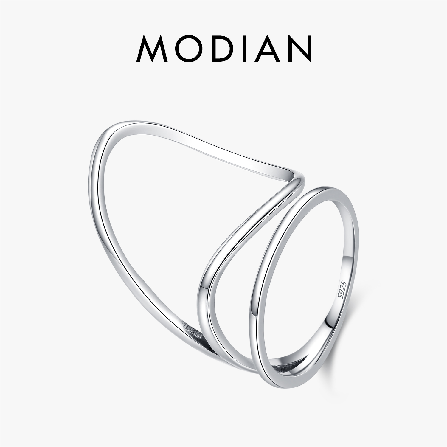 Minimalist Ring Stackable - MODIAN 925 Sterling Zilver Minimalistische Onregelmatige
