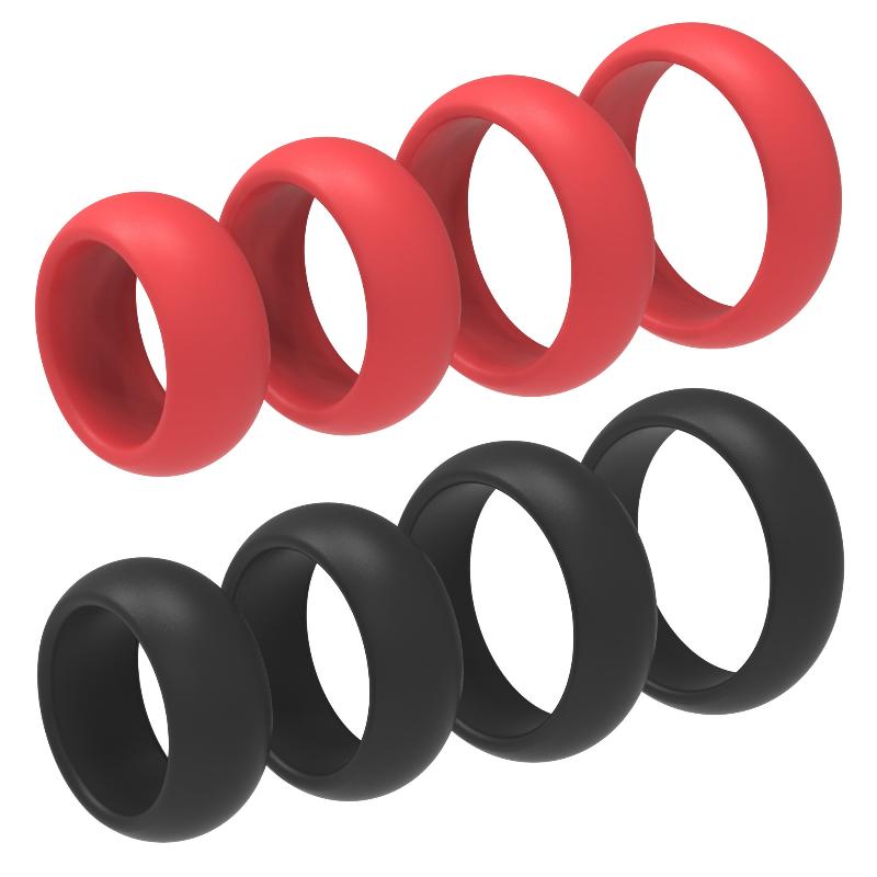Couple Ring Set - 4-delige siliconen penisringset voor mannen, gay