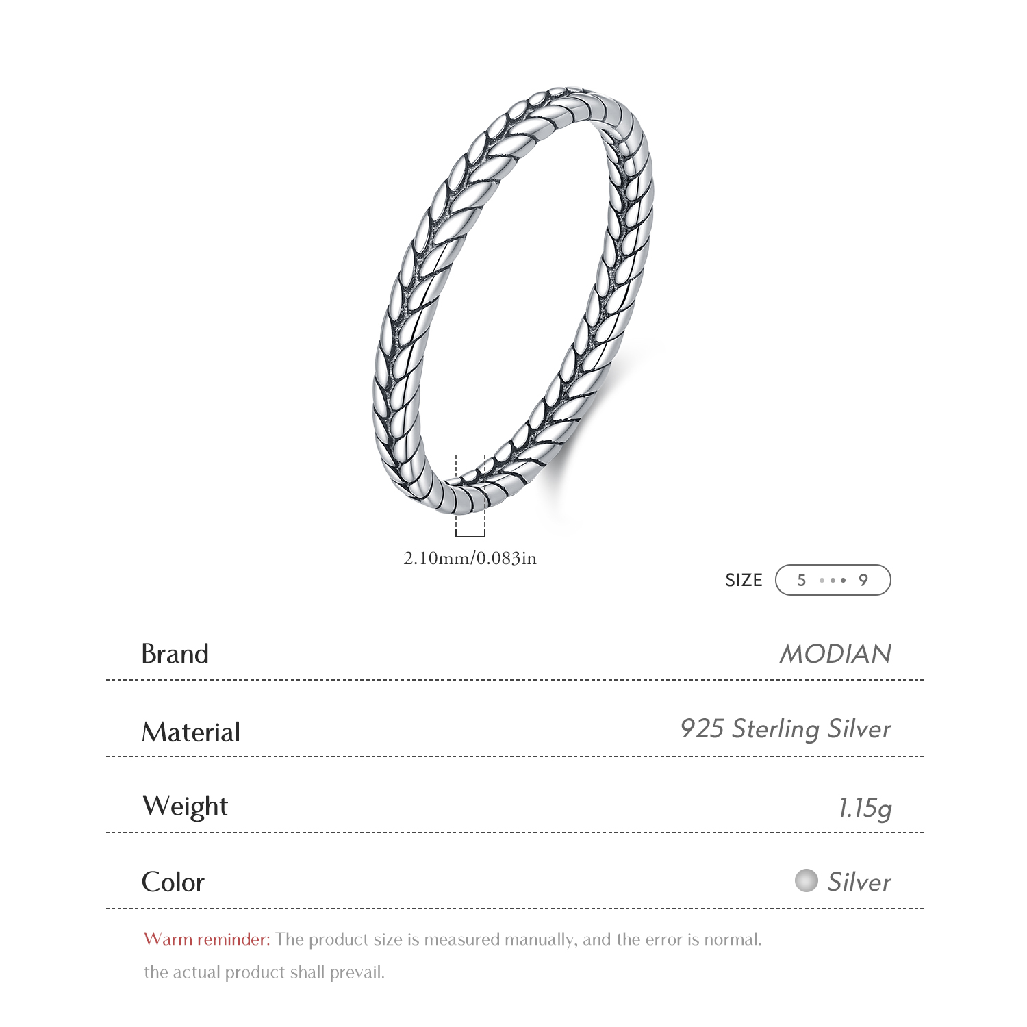 MODIAN 925 Sterling Zilver Ret - Minimalist Ring Stackable recensie en prijs