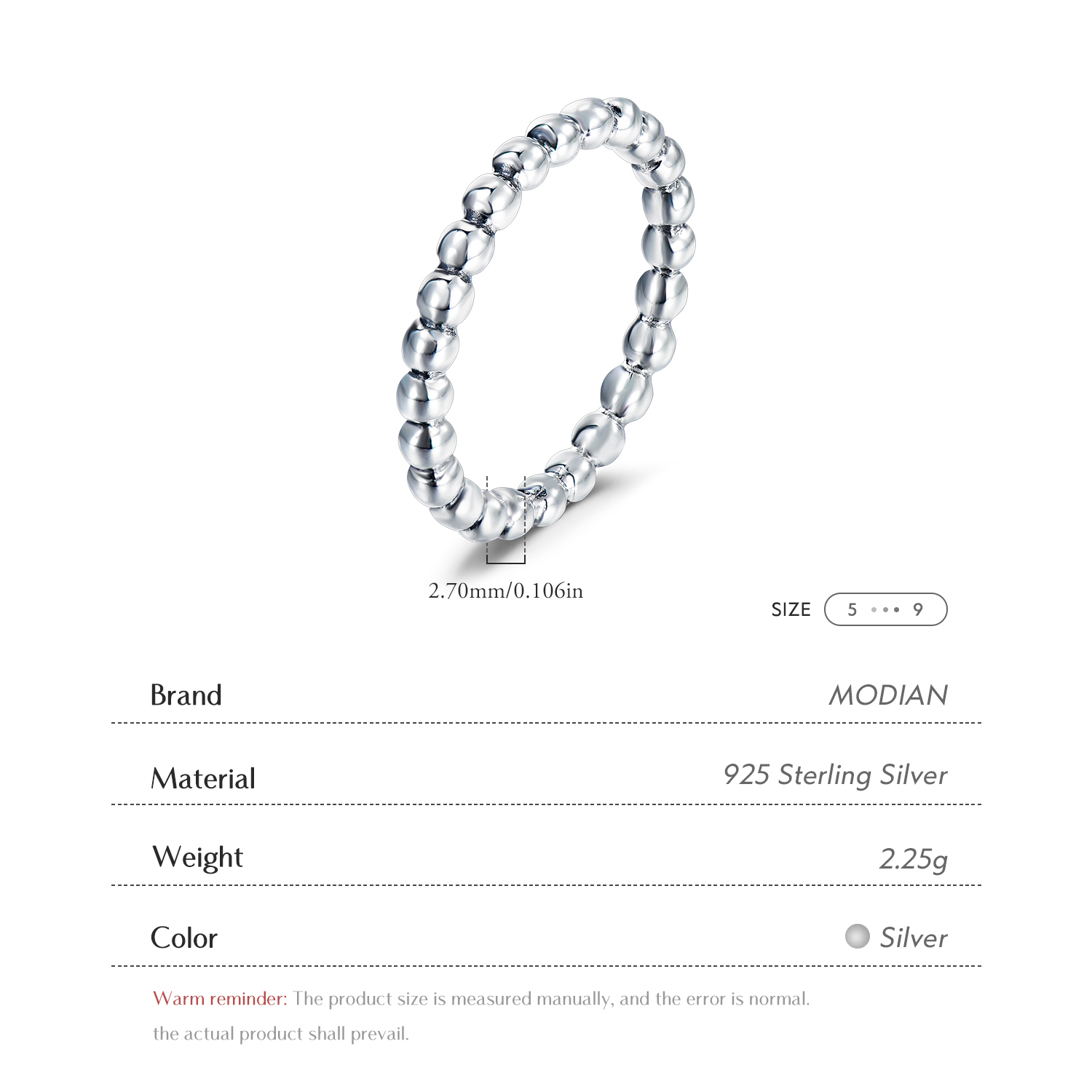 Modian Minimalistische Eenvoud - Minimalist Ring Stackable recensie en prijs
