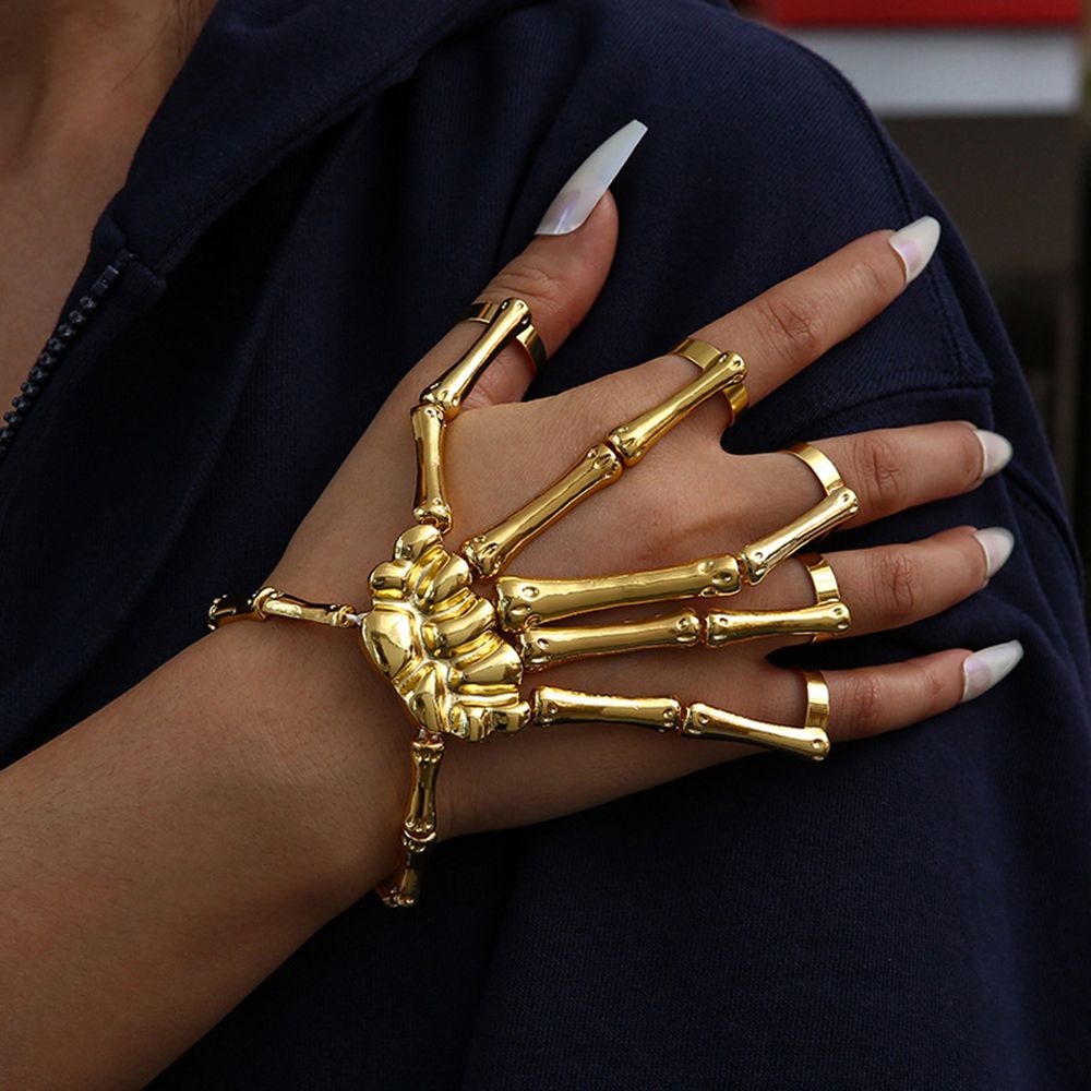 Metalen polsbandje Party Punk  - Gothic Skull Ring recensie en prijs