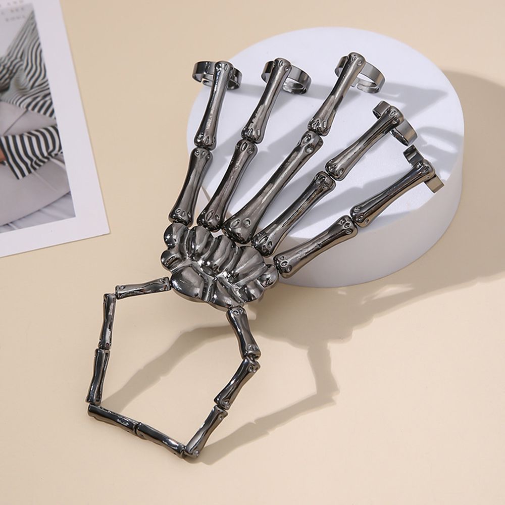 Metalen polsbandje Party Punk  - Gothic Skull Ring recensie en prijs