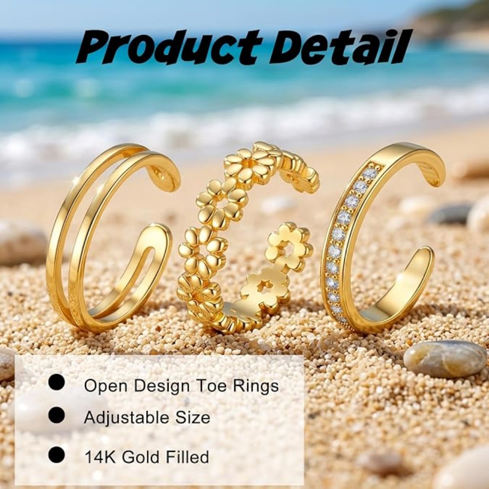 3-delige gouden open verstelba - Minimalist Ring Stackable recensie en prijs