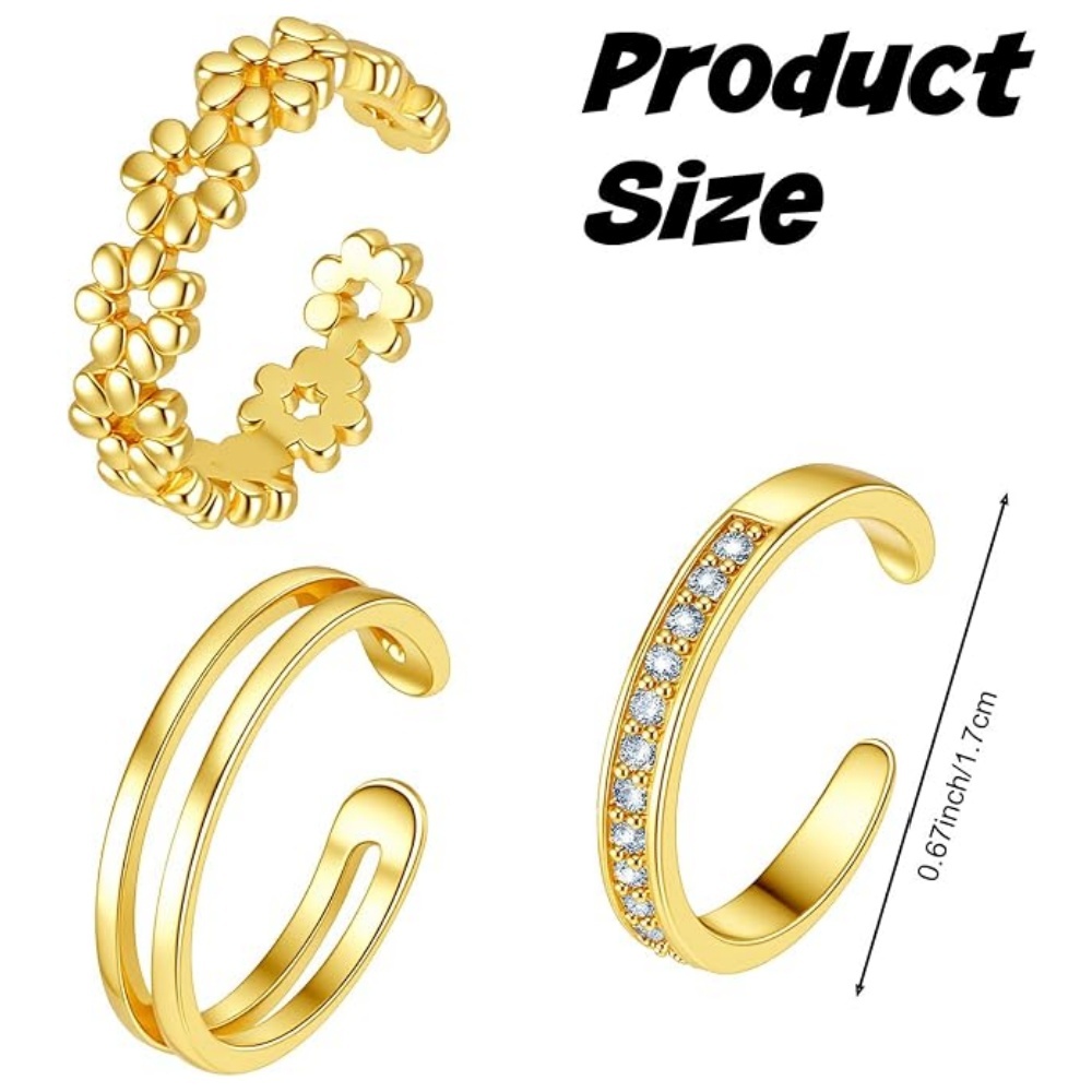 3-delige gouden open verstelba - Minimalist Ring Stackable recensie en prijs