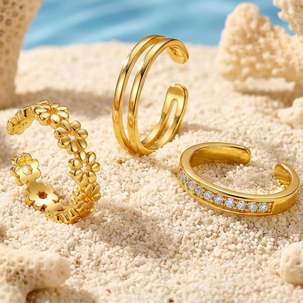 3-delige gouden open verstelba - Minimalist Ring Stackable recensie en prijs