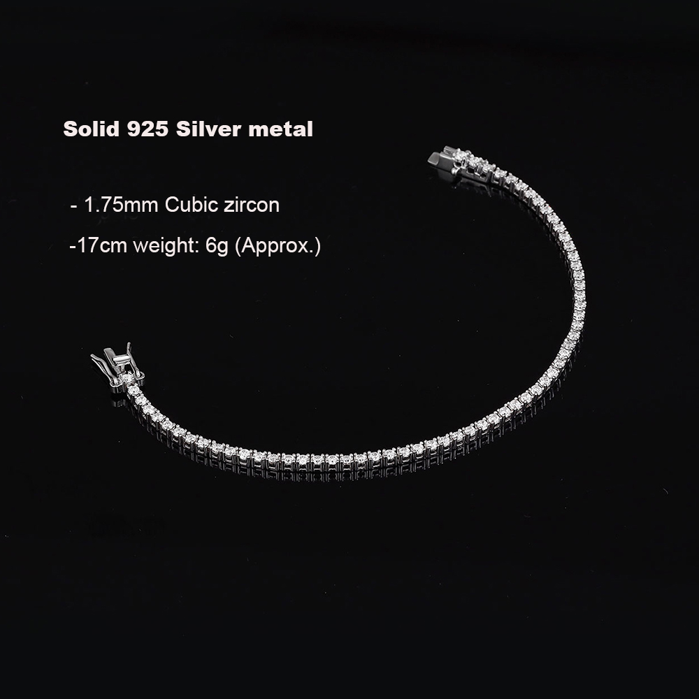 Echt Zilver 1.75mm/1.5mm Witte - Tennis Bracelet Cubic recensie en prijs