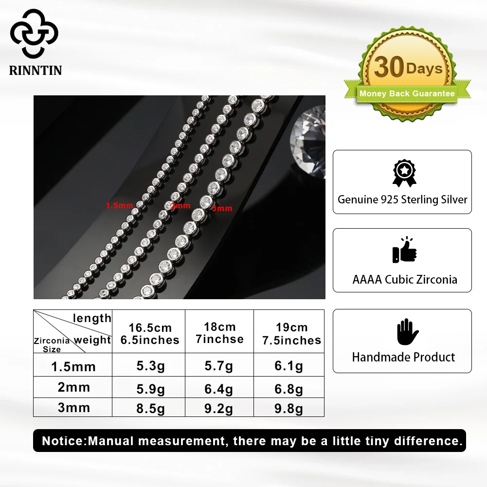 Rinntin Glanzende Tennisarmban - Tennis Bracelet Cubic recensie en prijs