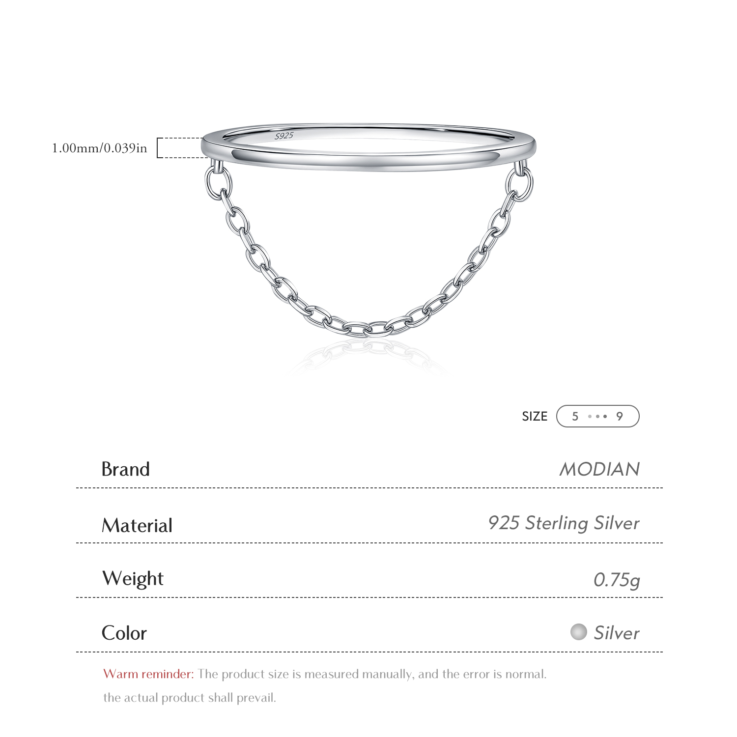 MODIAN 925 Sterling Zilver Kwa - Minimalist Ring Stackable recensie en prijs