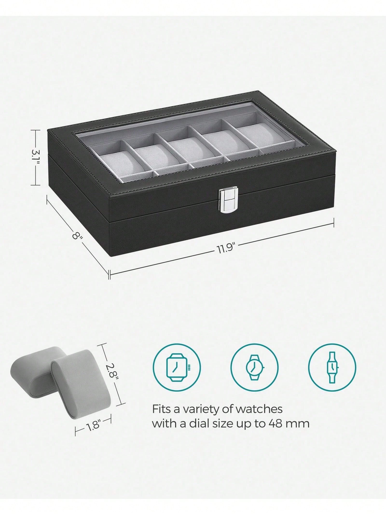 12-vakjes afsluitbare horloged - Jewelry Watches Box recensie en prijs