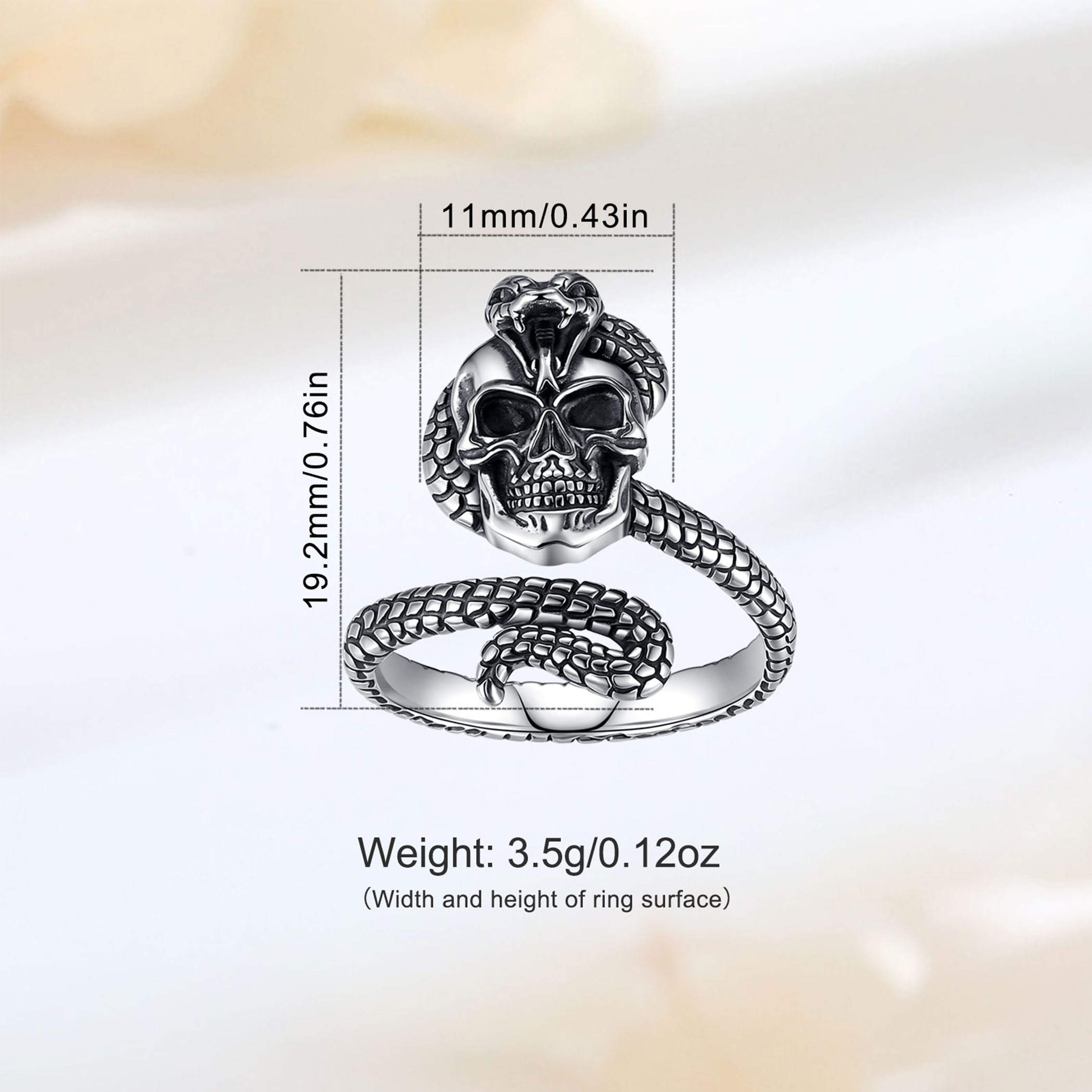 Eudora 925 Sterling Silver Sna - Gothic Skull Ring recensie en prijs