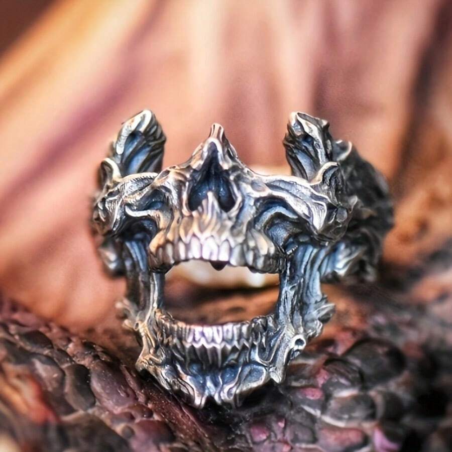 Vintage gotische doodshoofdmas - Gothic Skull Ring recensie en prijs