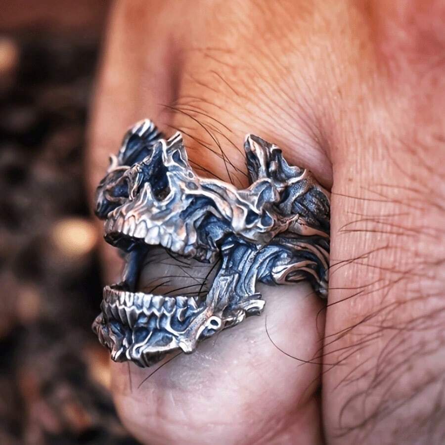 Vintage gotische doodshoofdmas - Gothic Skull Ring recensie en prijs