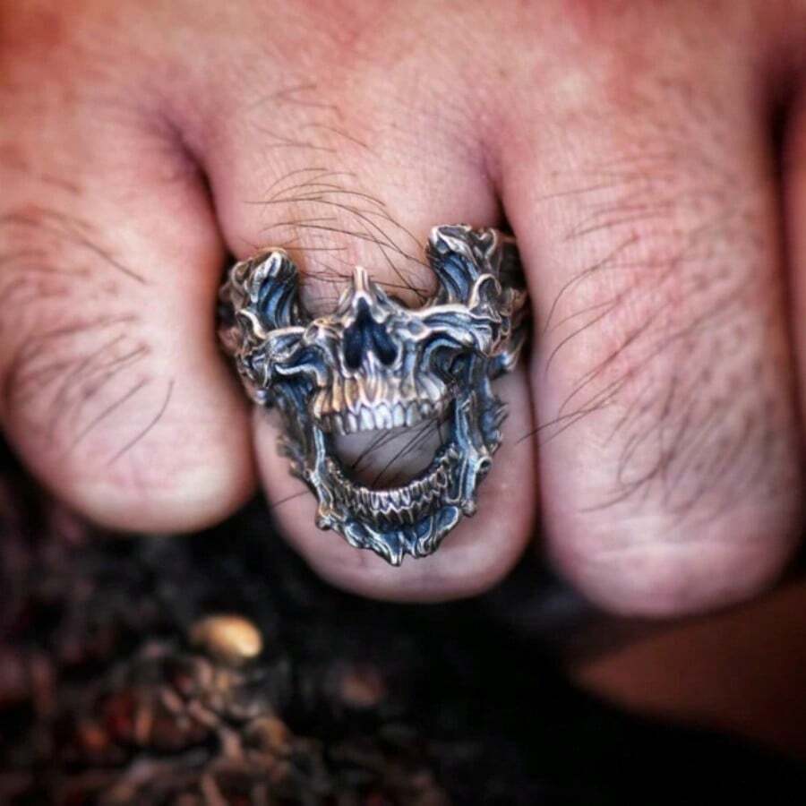 Vintage gotische doodshoofdmas - Gothic Skull Ring recensie en prijs
