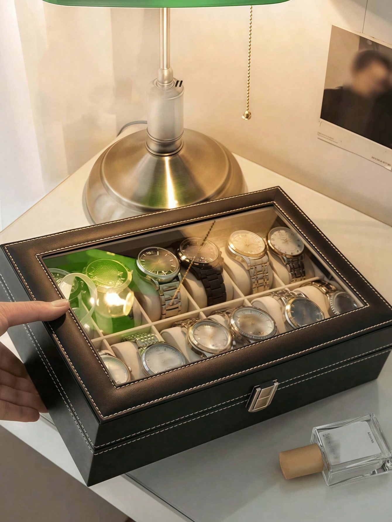 Leren horlogedoos met slot, gr - Jewelry Watches Box recensie en prijs
