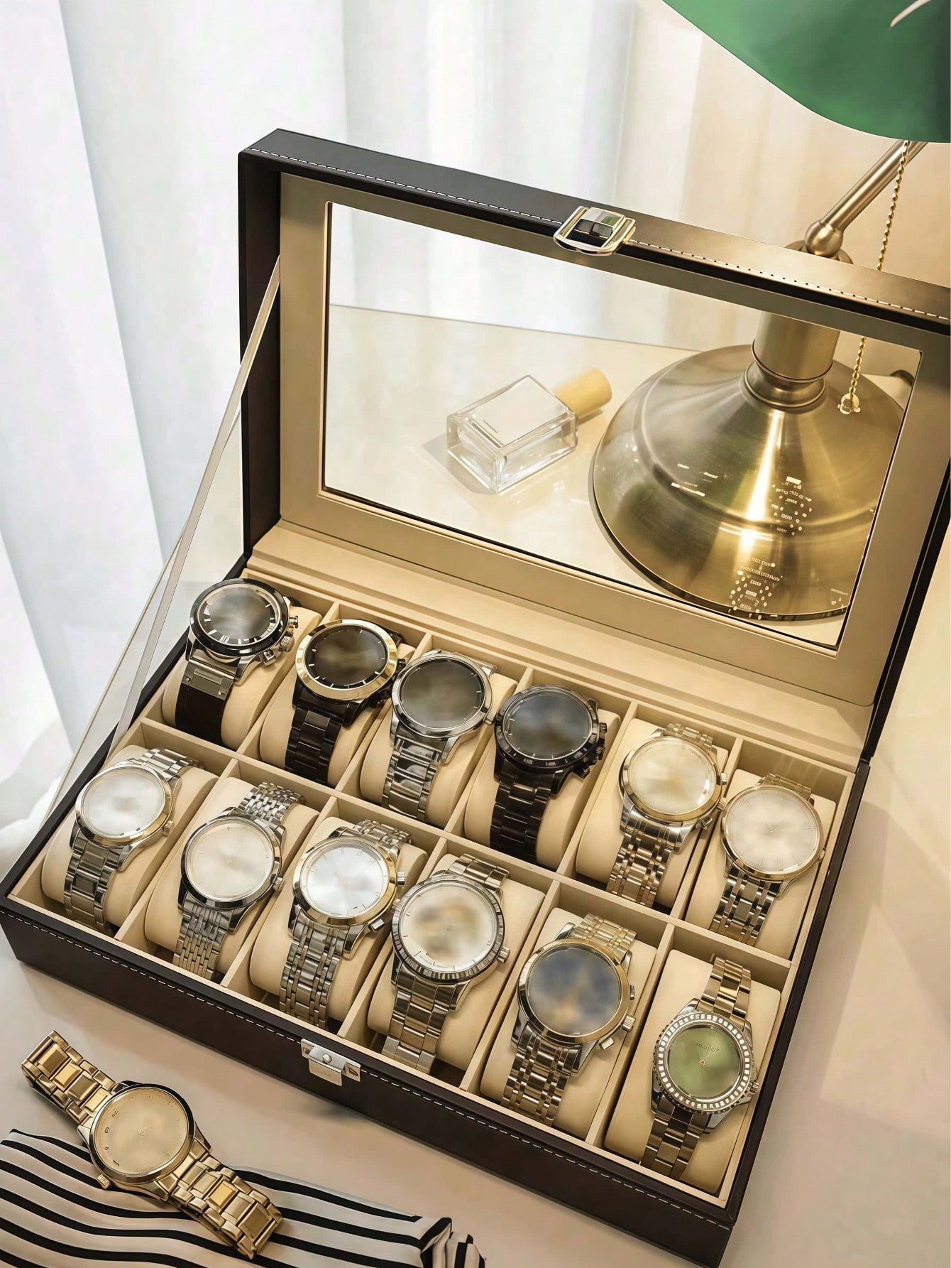 Leren horlogedoos met slot, gr - Jewelry Watches Box recensie en prijs