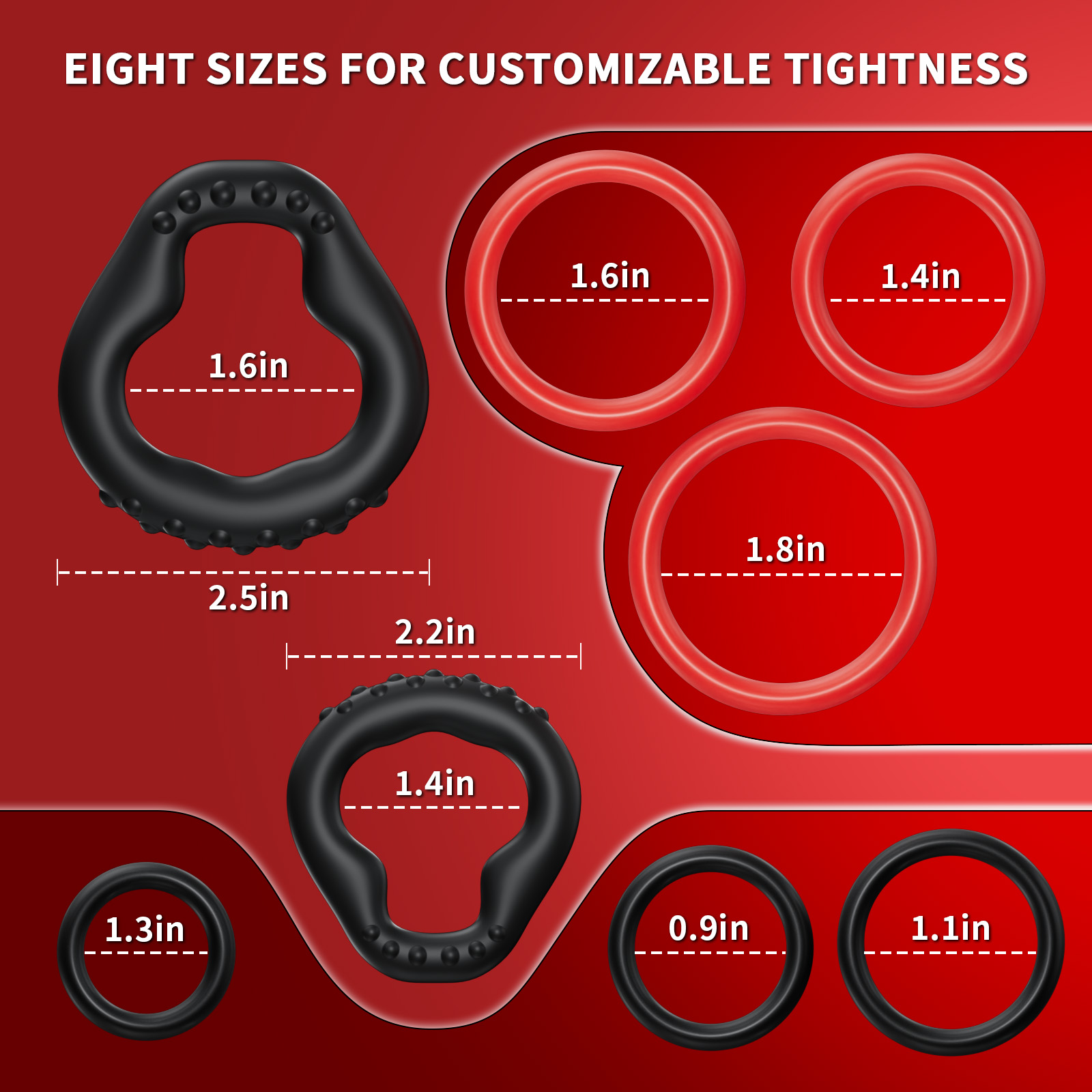 KUSHOR 8-delige siliconen peni - Couple Ring Set recensie en prijs