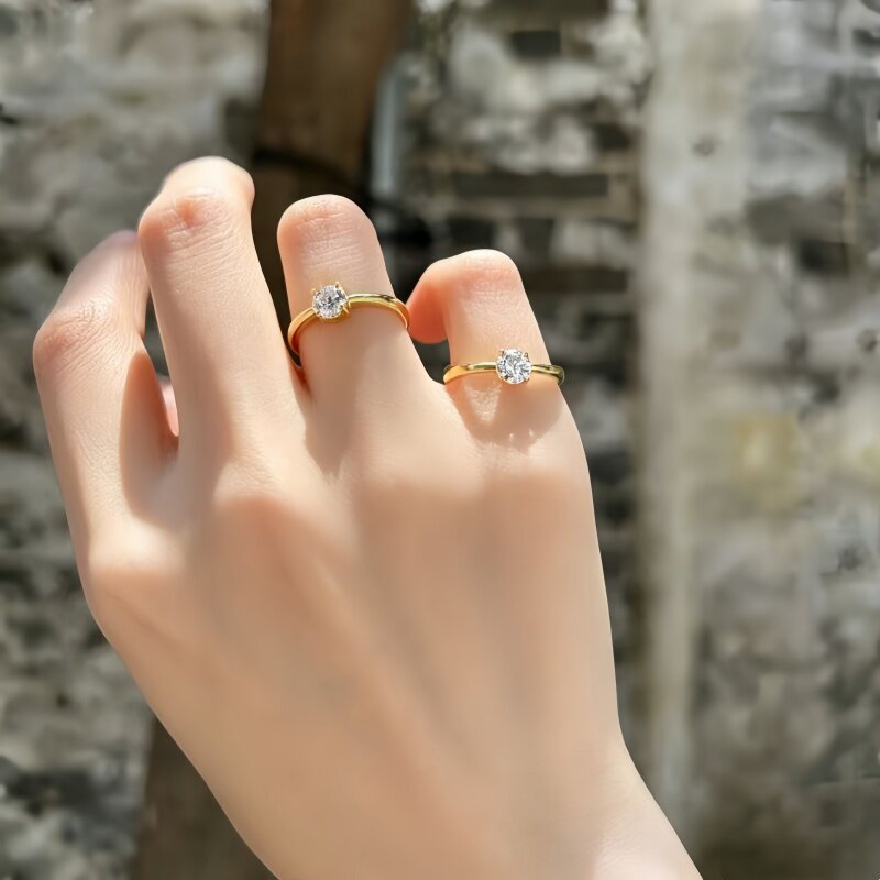 14K goudgevulde 5A CZ ring voo - Minimalist Ring Stackable recensie en prijs