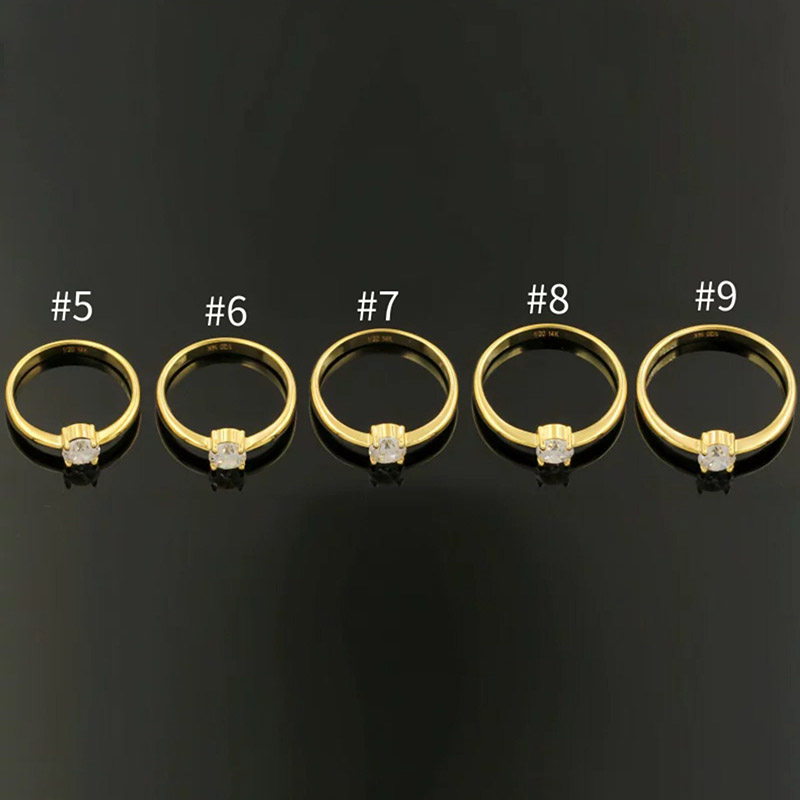 14K goudgevulde 5A CZ ring voo - Minimalist Ring Stackable recensie en prijs