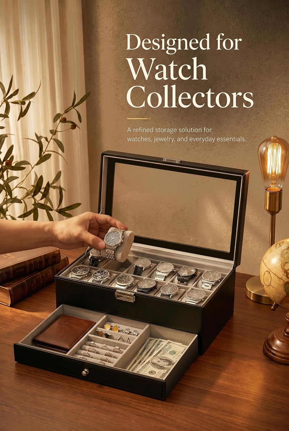Horloge-opbergdoos voor mannen - Jewelry Watches Box recensie en prijs