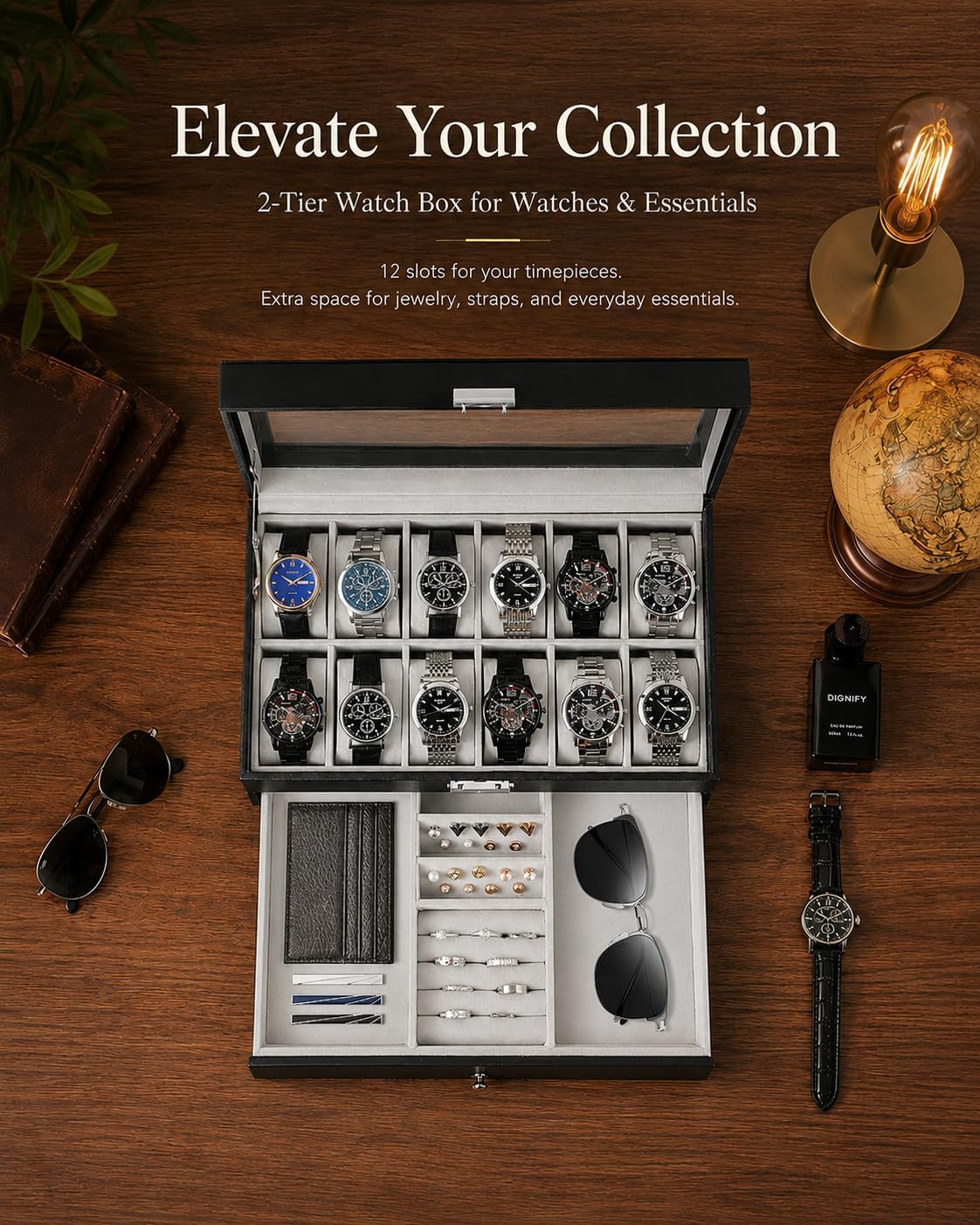 Horloge-opbergdoos voor mannen - Jewelry Watches Box recensie en prijs