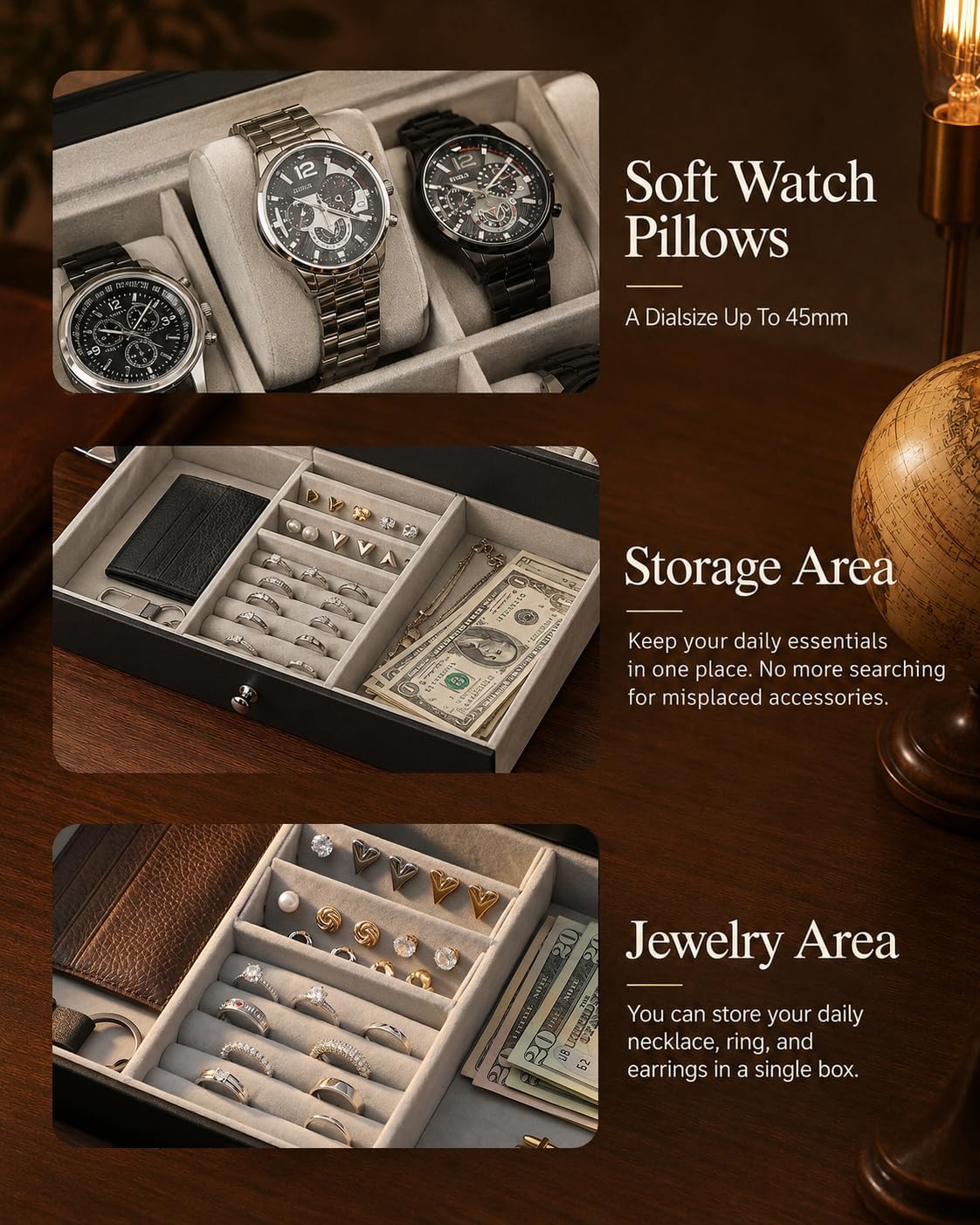 Horloge-opbergdoos voor mannen - Jewelry Watches Box recensie en prijs