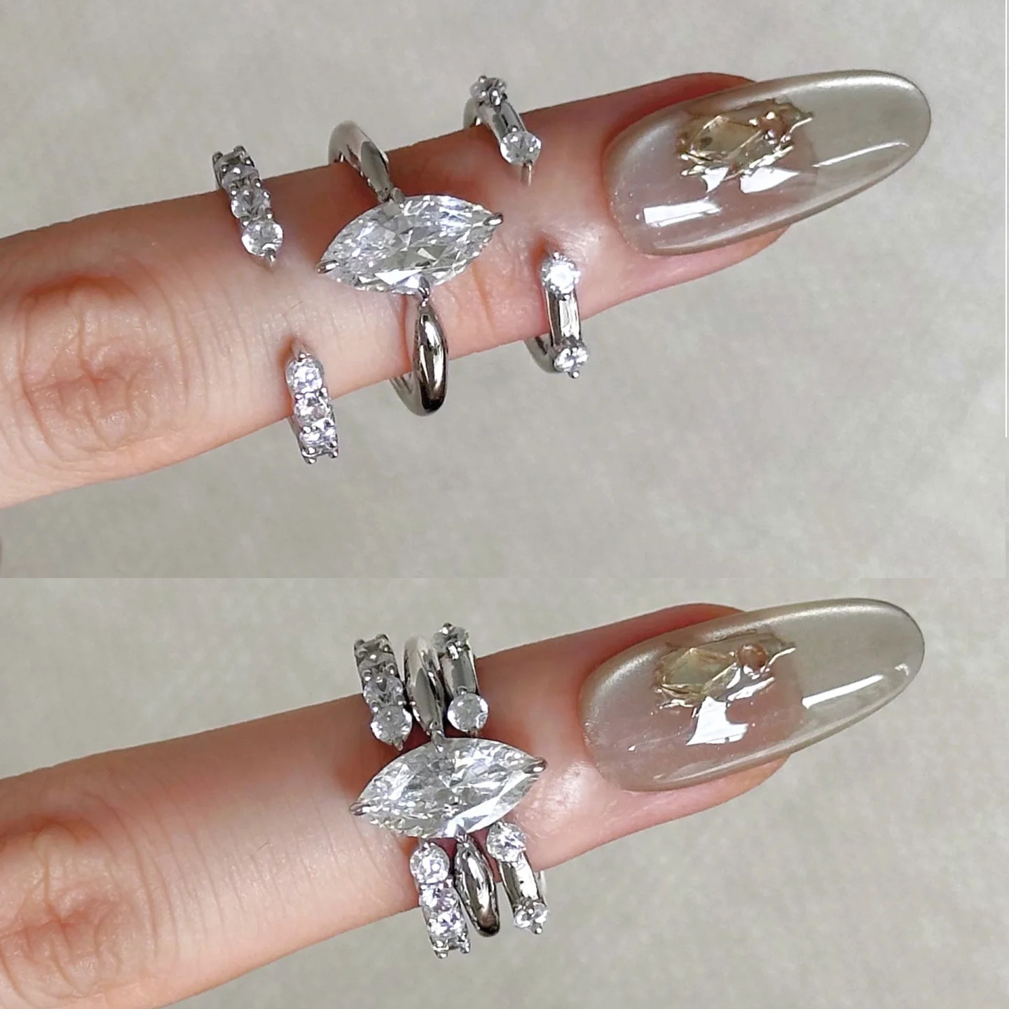 Minimalistische stijl, drie-in - Minimalist Ring Stackable recensie en prijs