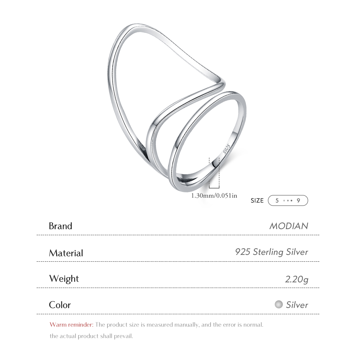 MODIAN 925 Sterling Zilver Min - Minimalist Ring Stackable recensie en prijs